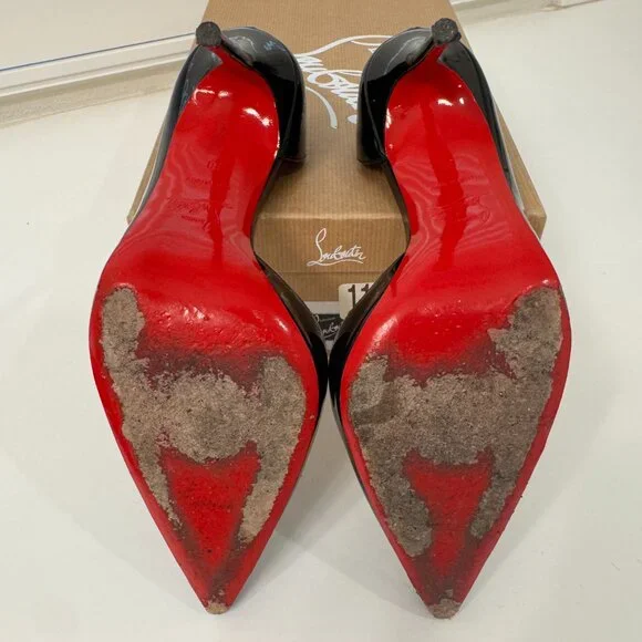 Size 38 - Christian Louboutin Iriza Pump 100 Patent Black - Picture 4 of 5